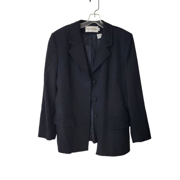 JH Collectibles Black Blazer with Appliqued Accents - Picture 2 of 8